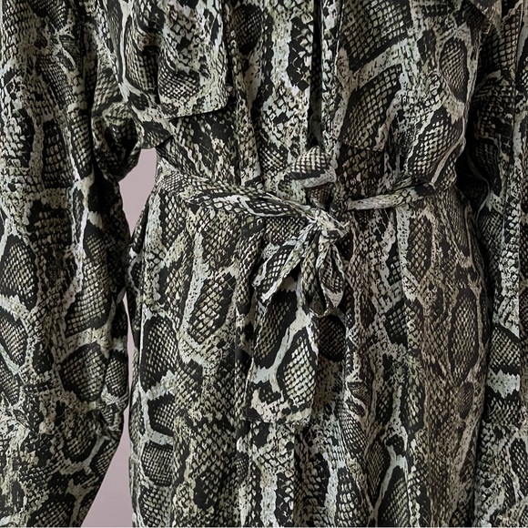 ENA PELLY green Python Utility belted maxi Shirt Dress 10 - Picture 5 of 10